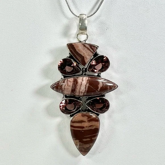 XL 925 Coconut Jasper Pendant & bracelet Set - Picture 3 of 7